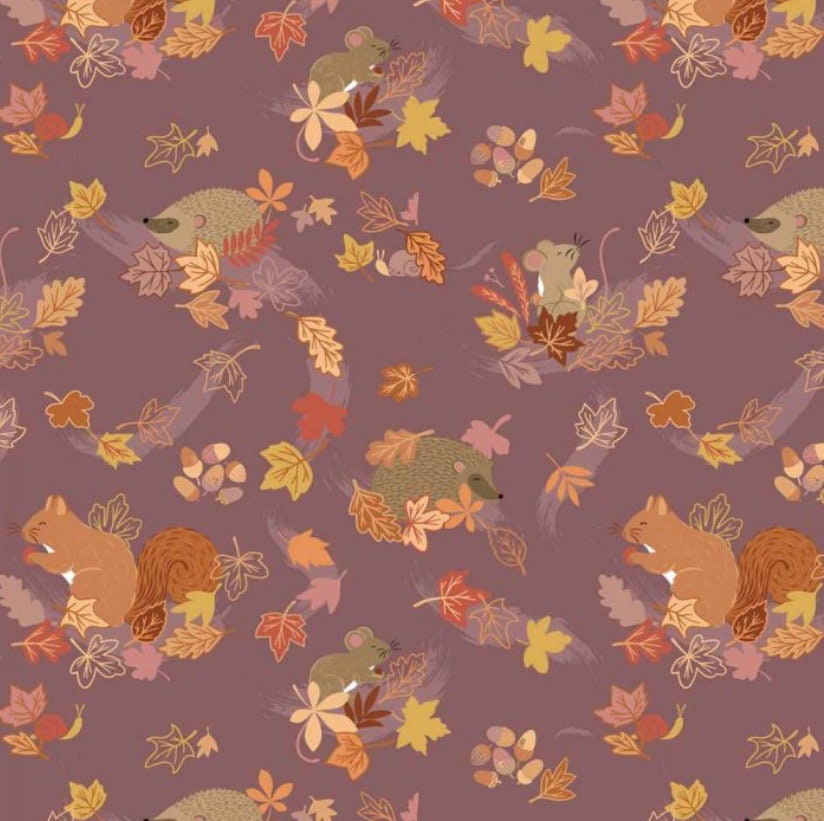 Lewis and Irene hide and squeak cotton  fabric from the squirrelled away collection