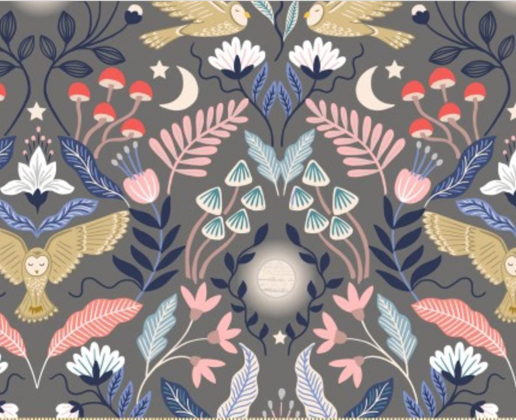 Enchanted Owl cotton quilting fabric by Lewis and Irene