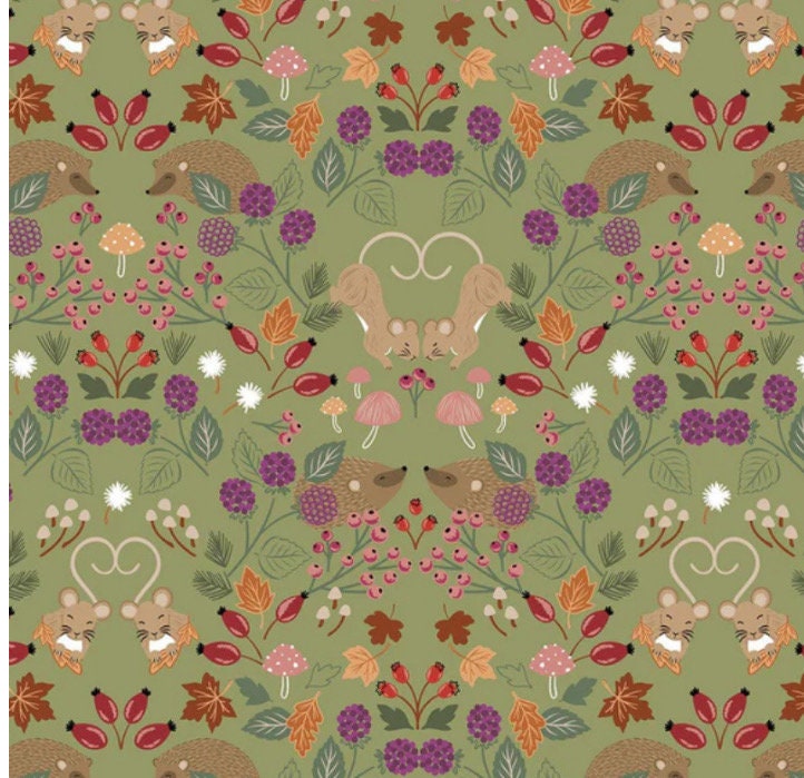 Lewis and Irene squirrelled away cotton quilt weight fabric Berry Thief