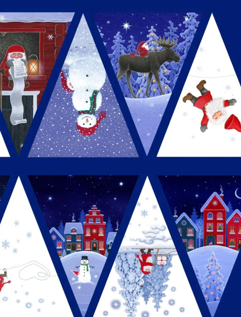 Tomten’s Village Bunting Panel by Lewis And Irene