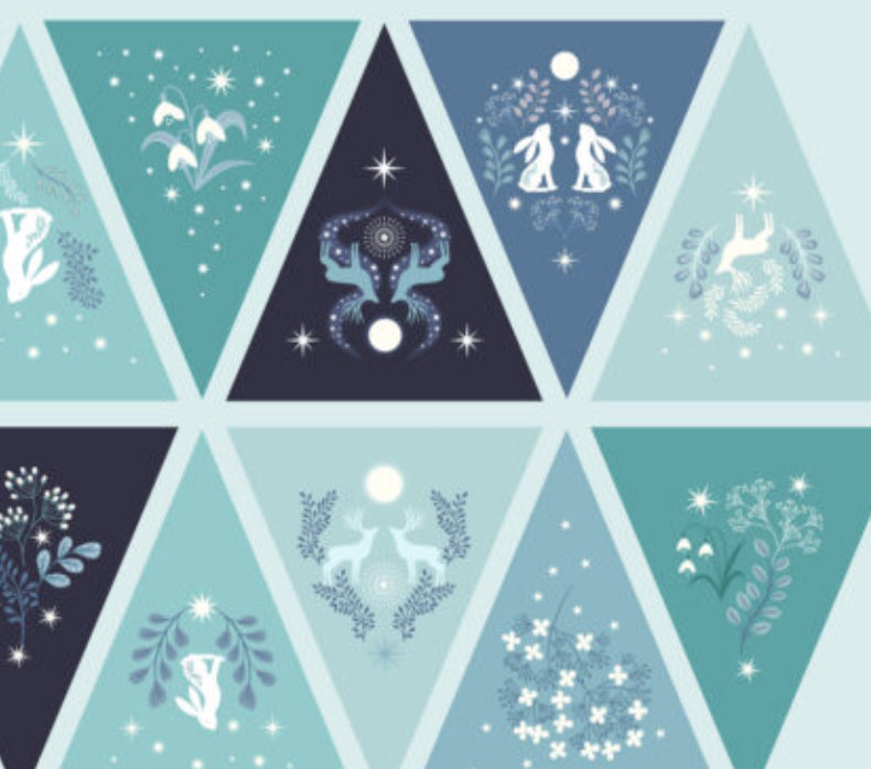 Winter’s Moon Bunting panel by Lewis and Irene