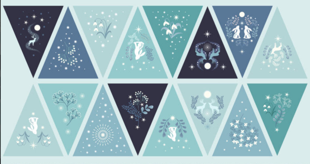 Winter’s Moon Bunting panel by Lewis and Irene