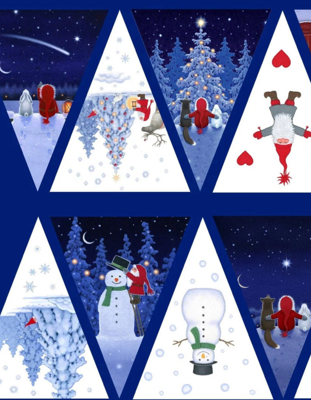 Tomten’s Village Bunting Panel by Lewis And Irene