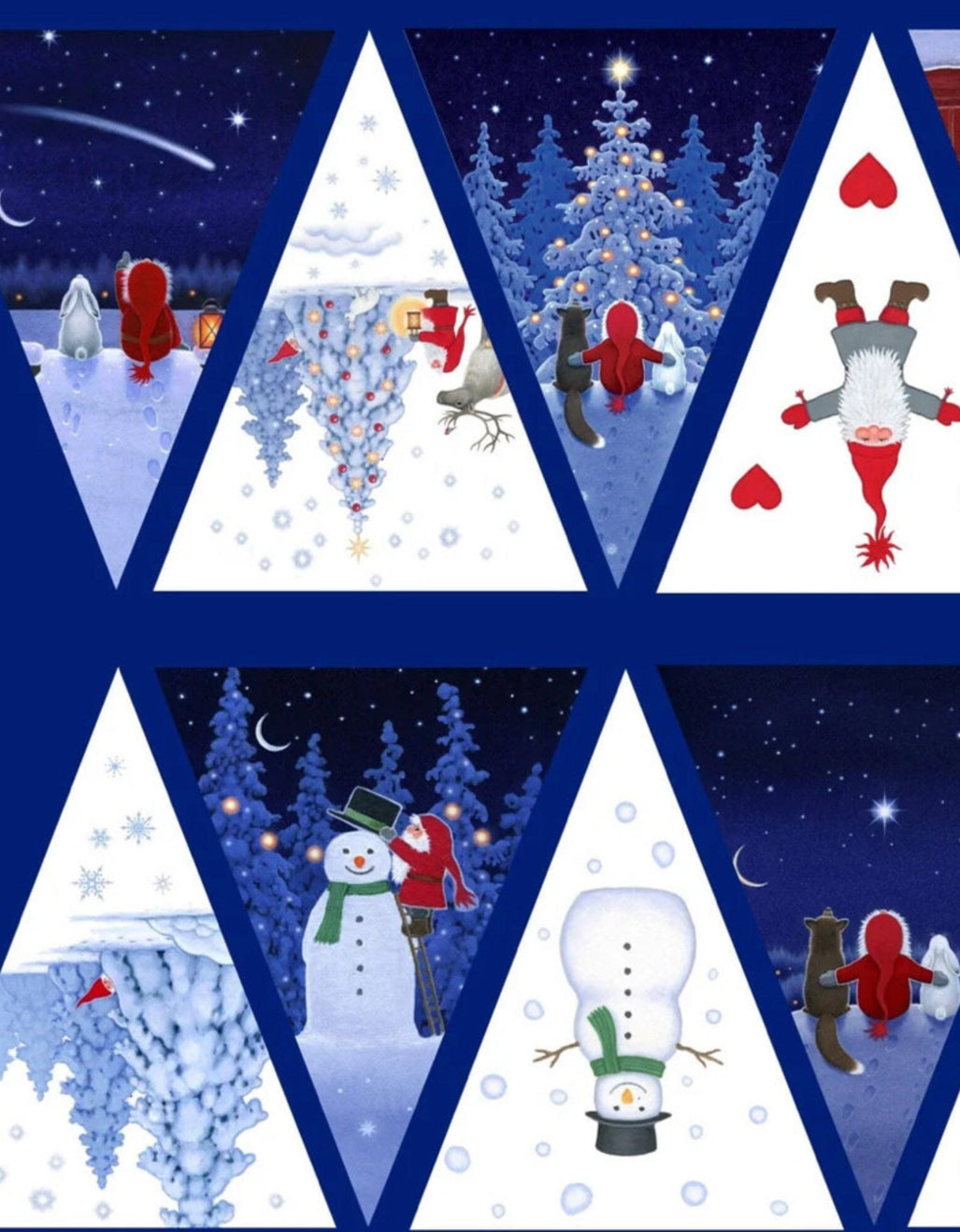 Tomten’s Village Bunting Panel by Lewis And Irene