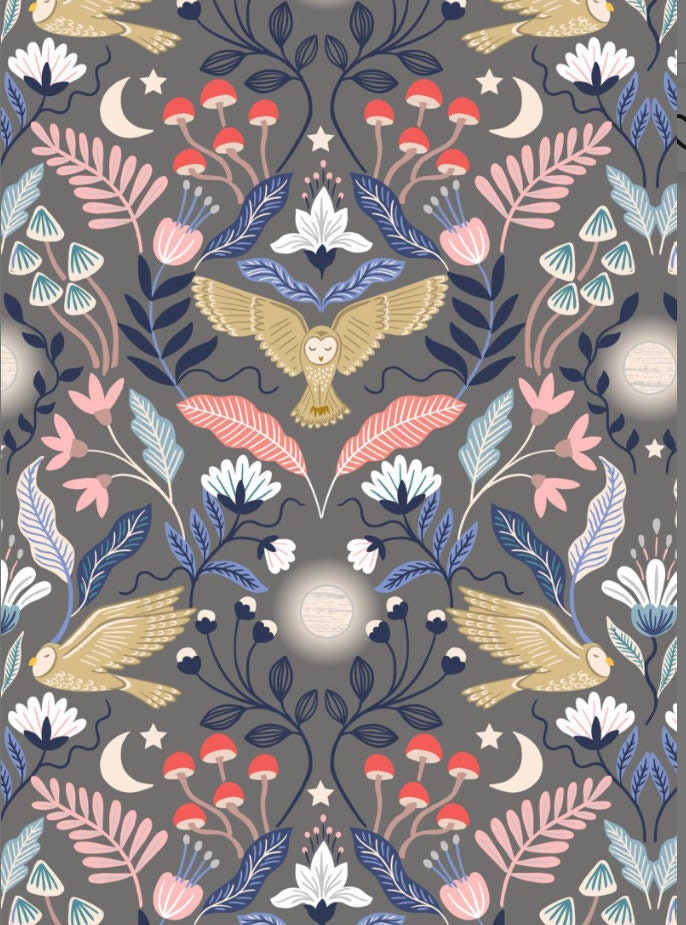 Enchanted Owl cotton quilting fabric by Lewis and Irene